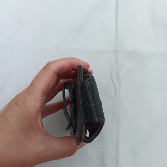 VTG Black Leather Cell Phone Case Cover Pouch Holster Swivel Belt Clip VERIZON - Picture 8 of 11